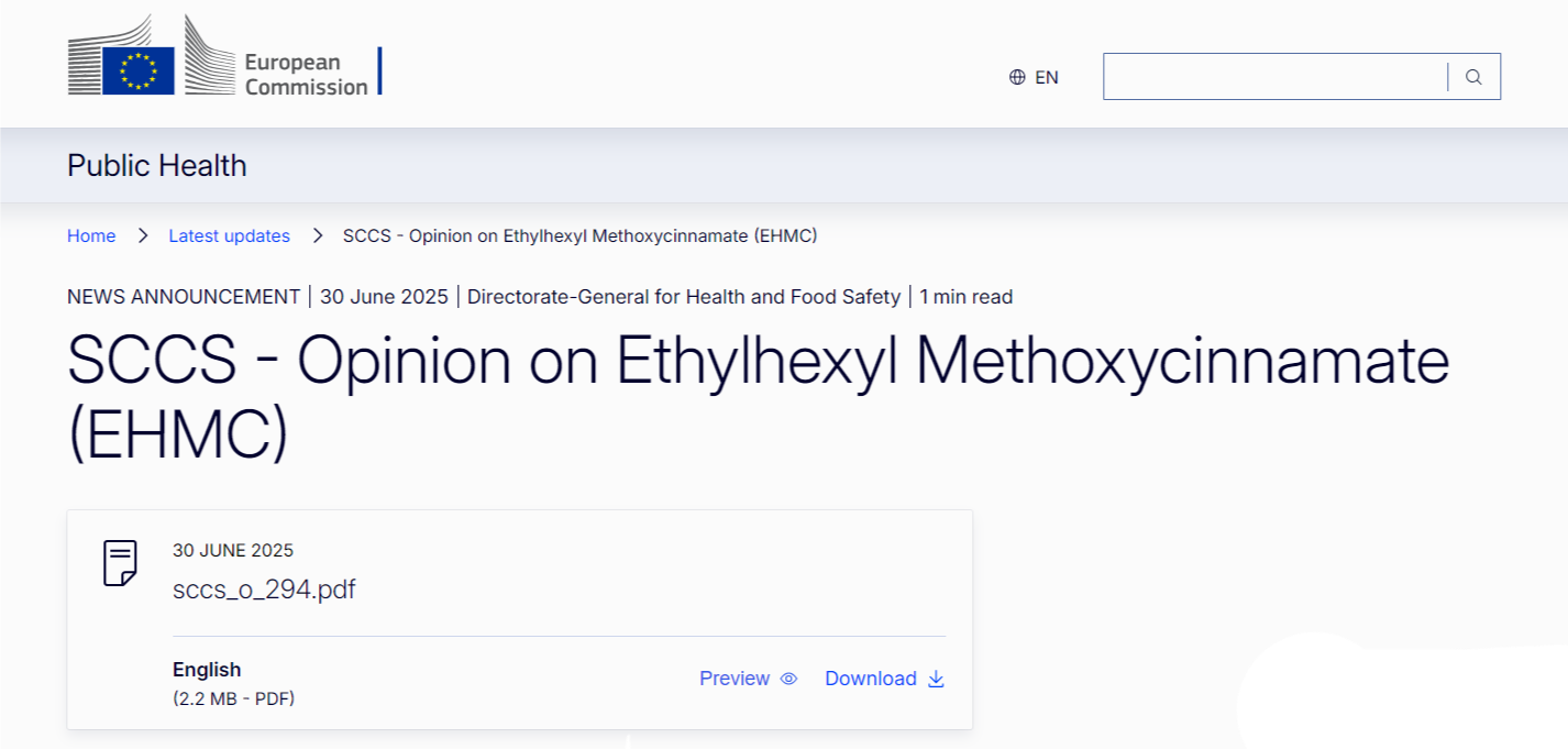 EU,Cosmetic,Safety,Ingredient,SCCS